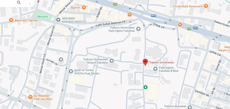 Trabzon university map