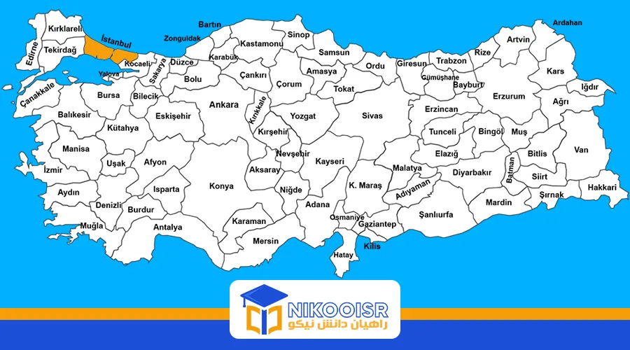 موقعیت شهر استانبول